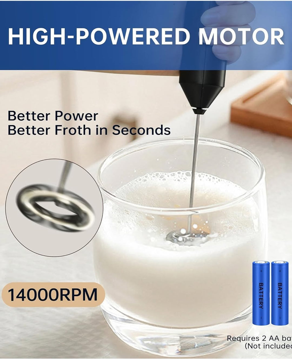 Electric Coffee Milk Frother – Creamy Café-Style Foam in Seconds ☕✨