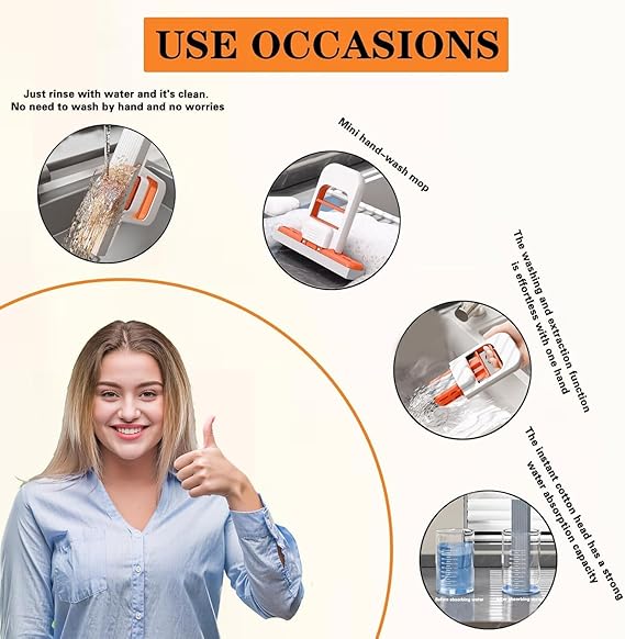 ✨ Fold. Wipe. Shine. – The Mini Foldable Mop Every Smart Home Needs! 🏠