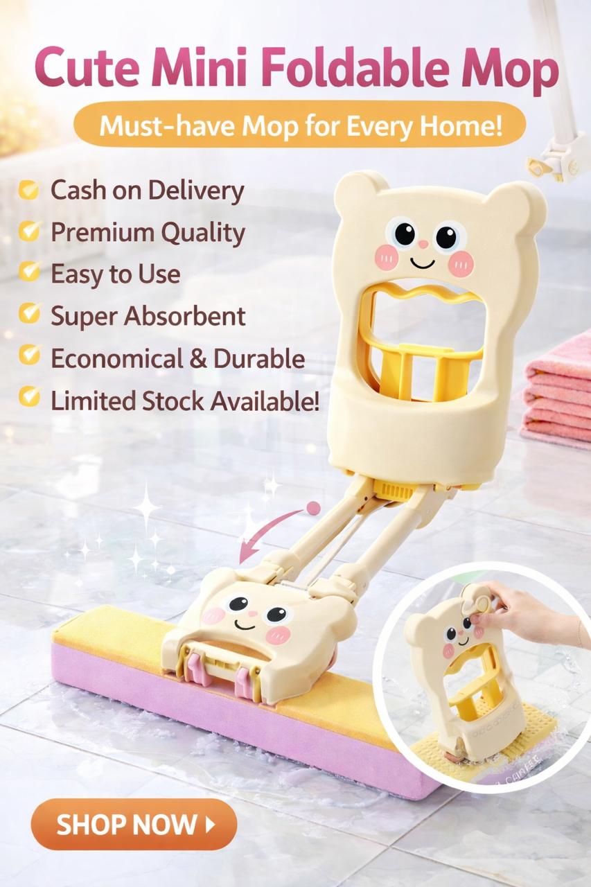 ✨ Fold. Wipe. Shine. – The Mini Foldable Mop Every Smart Home Needs! 🏠